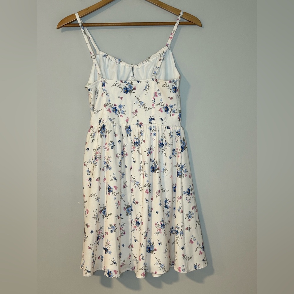 Madden Girl Floral Sundress White Pink Blue Small - Picture 5 of 5